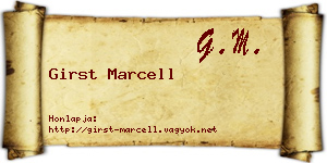 Girst Marcell névjegykártya